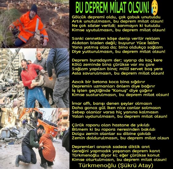 Bu Deprem Milat Olsun