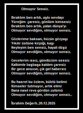 Olmuyor Sensiz