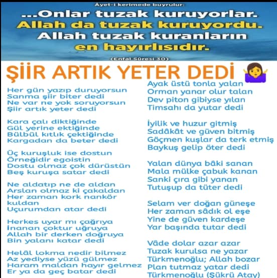 Şiir Artık Yeter Dedi / Taşlama