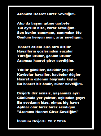 Aramıza Hasret Girer Sevdiğim