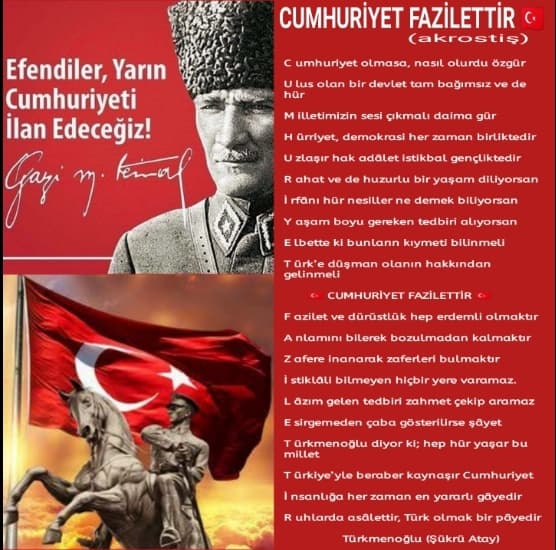 Cumhuriyet Fazilettir / Akrostiş