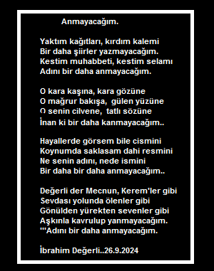 Anmayacağım