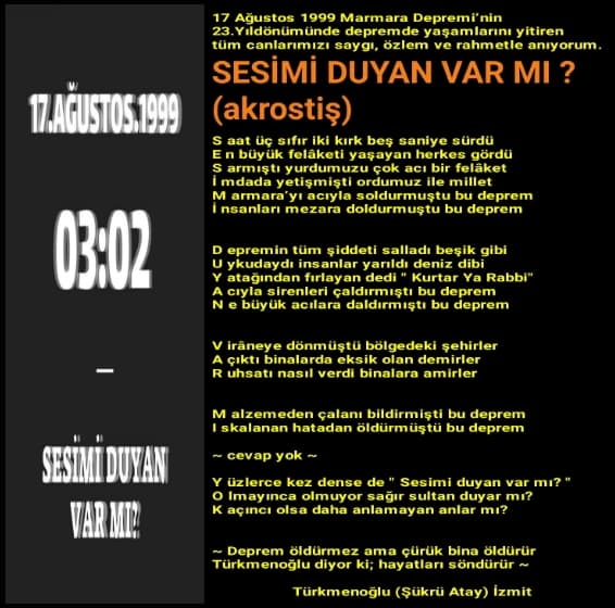 Sesimi Duyan Var mı  / Akrostiş