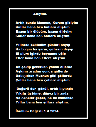 Alıştım