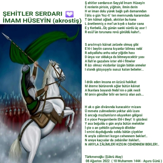 Şehitler Serdarı İmam Hüseyin / Akrostiş
